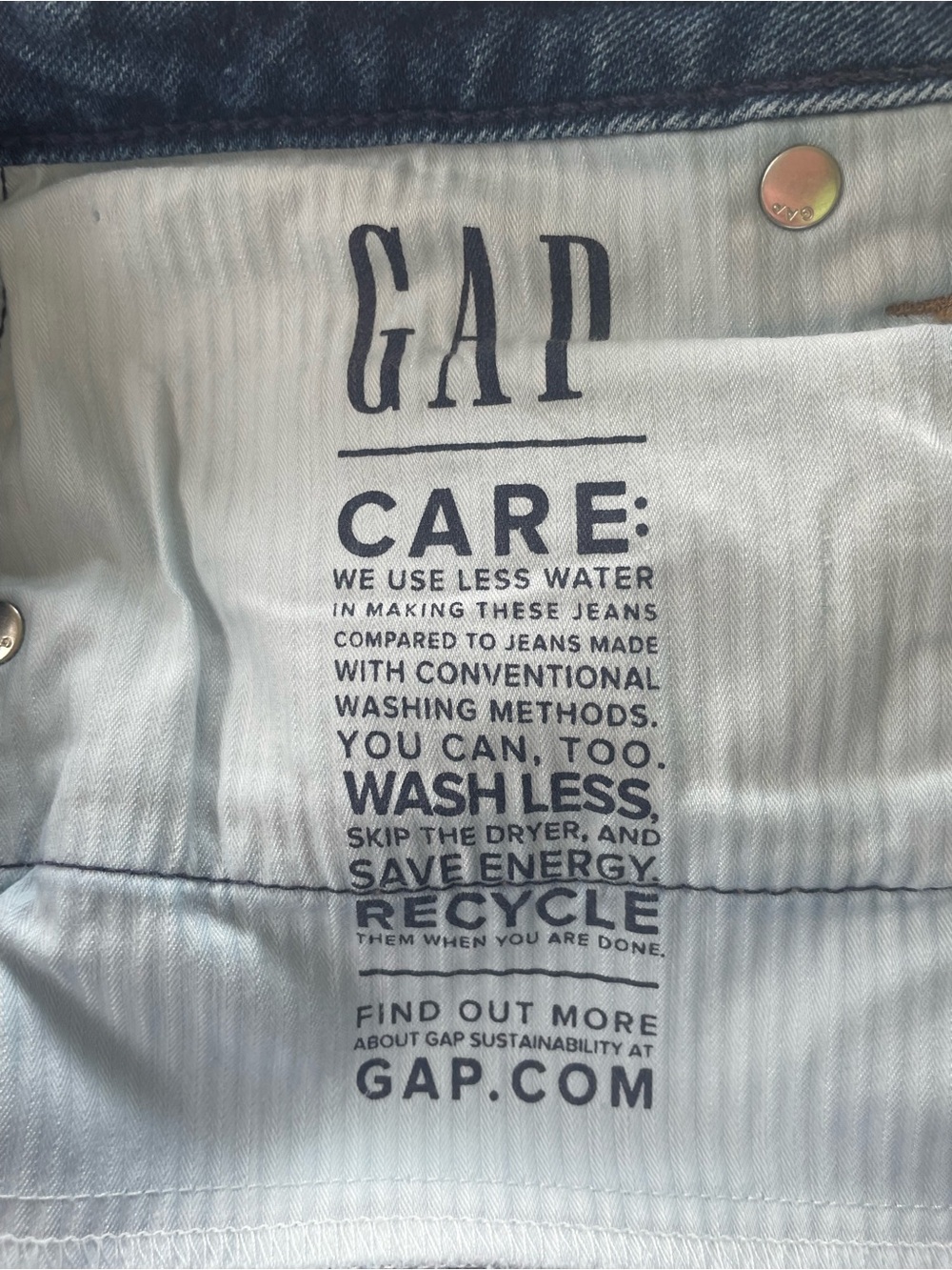 GAP Vintage High Slim Sky High distressed ankle length cuffed jeans; 14R - Picture 7 of 8
